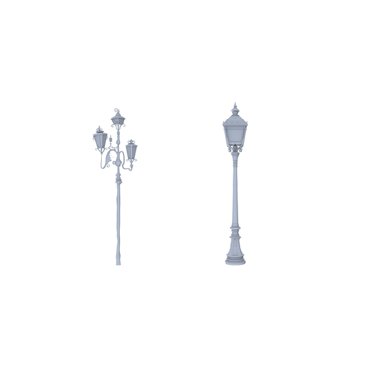 MRY-SFW LYTS209 Realistic Unpainted Model Kit Two Styles of Vintage Street Lamps for Diorama Enthusiasts