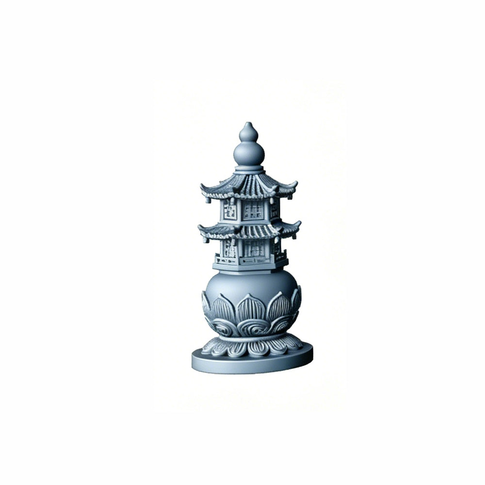 MRY-SFW LYTS507 3D Printed Chinese Pagoda Set, Miniature Model Ancient Architecture Diorama Accessories