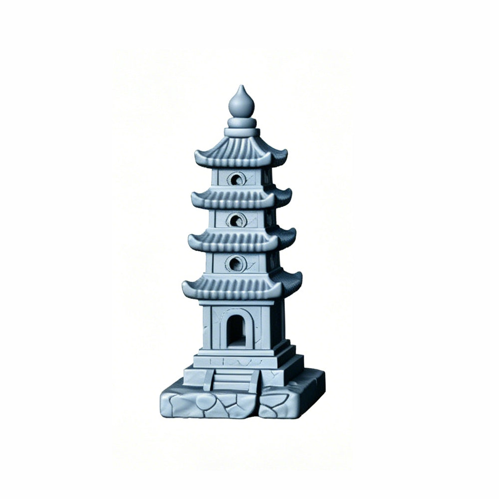 MRY-SFW LYTS507 3D Printed Chinese Pagoda Set, Miniature Model Ancient Architecture Diorama Accessories