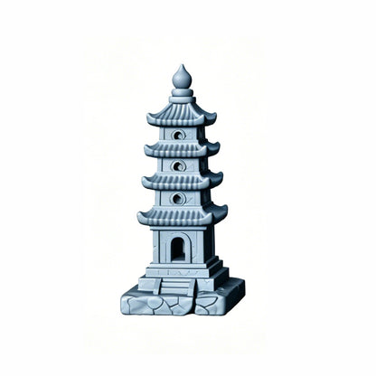 MRY-SFW LYTS507 3D Printed Chinese Pagoda Set, Miniature Model Ancient Architecture Diorama Accessories