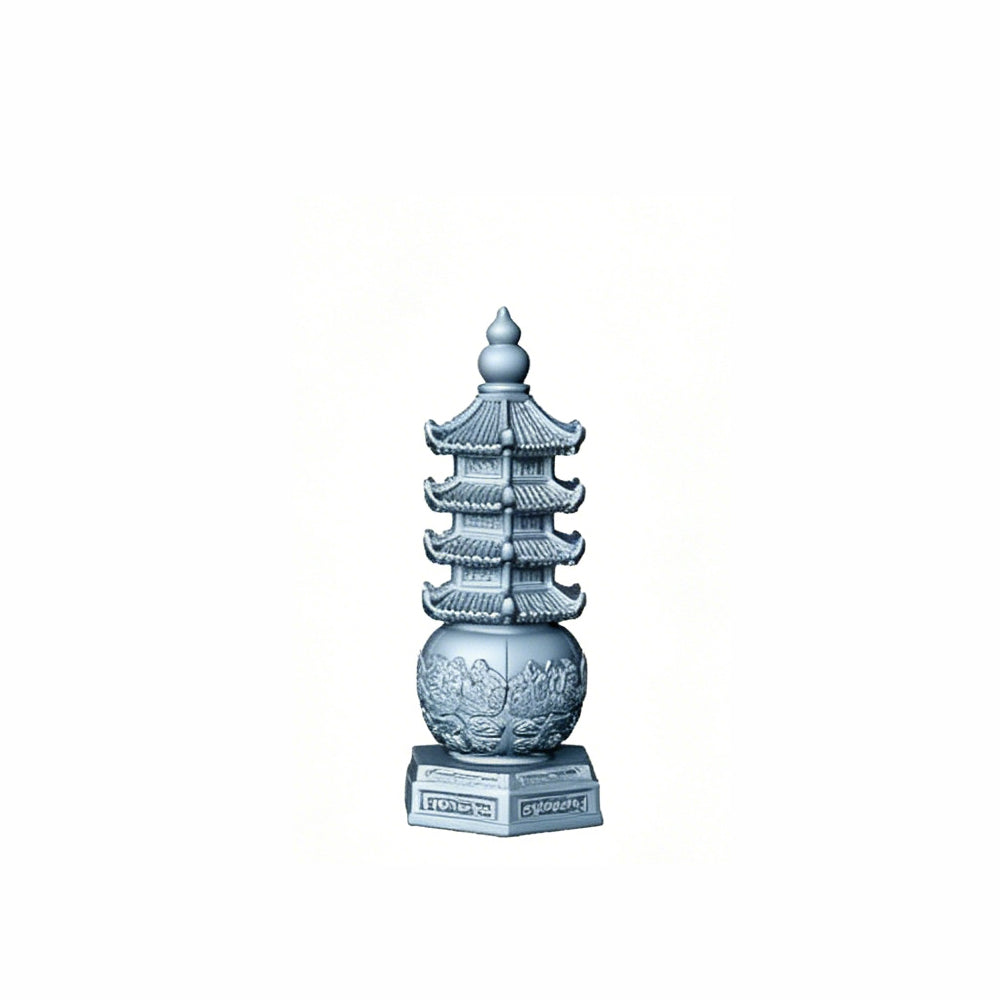 MRY-SFW LYTS507 3D Printed Chinese Pagoda Set, Miniature Model Ancient Architecture Diorama Accessories