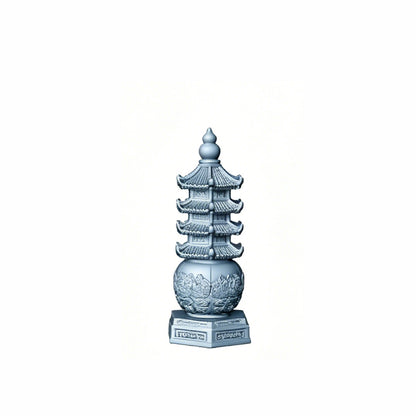 MRY-SFW LYTS507 3D Printed Chinese Pagoda Set, Miniature Model Ancient Architecture Diorama Accessories
