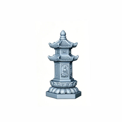 MRY-SFW LYTS507 3D Printed Chinese Pagoda Set, Miniature Model Ancient Architecture Diorama Accessories