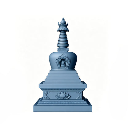 MRY-SFW LYTS508 3D Printed Chinese Tibetan Stupa Set, Unpainted White Resin, Miniature Model Ancient Architecture Garden Diorama Accessories