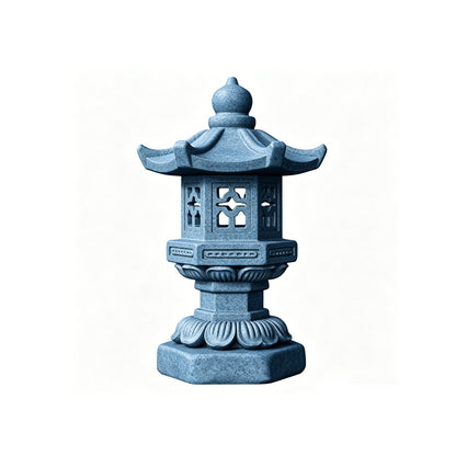 MRY-SFW LYTS509 3D Printed Chinese Stone Lantern Set, Unpainted White Resin, Miniature Ancient Architecture Garden Diorama Accessories