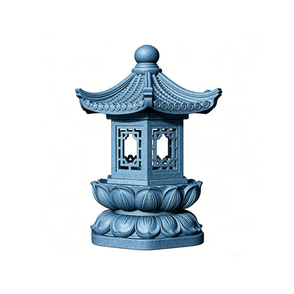 MRY-SFW LYTS509 3D Printed Chinese Stone Lantern Set, Unpainted White Resin, Miniature Ancient Architecture Garden Diorama Accessories