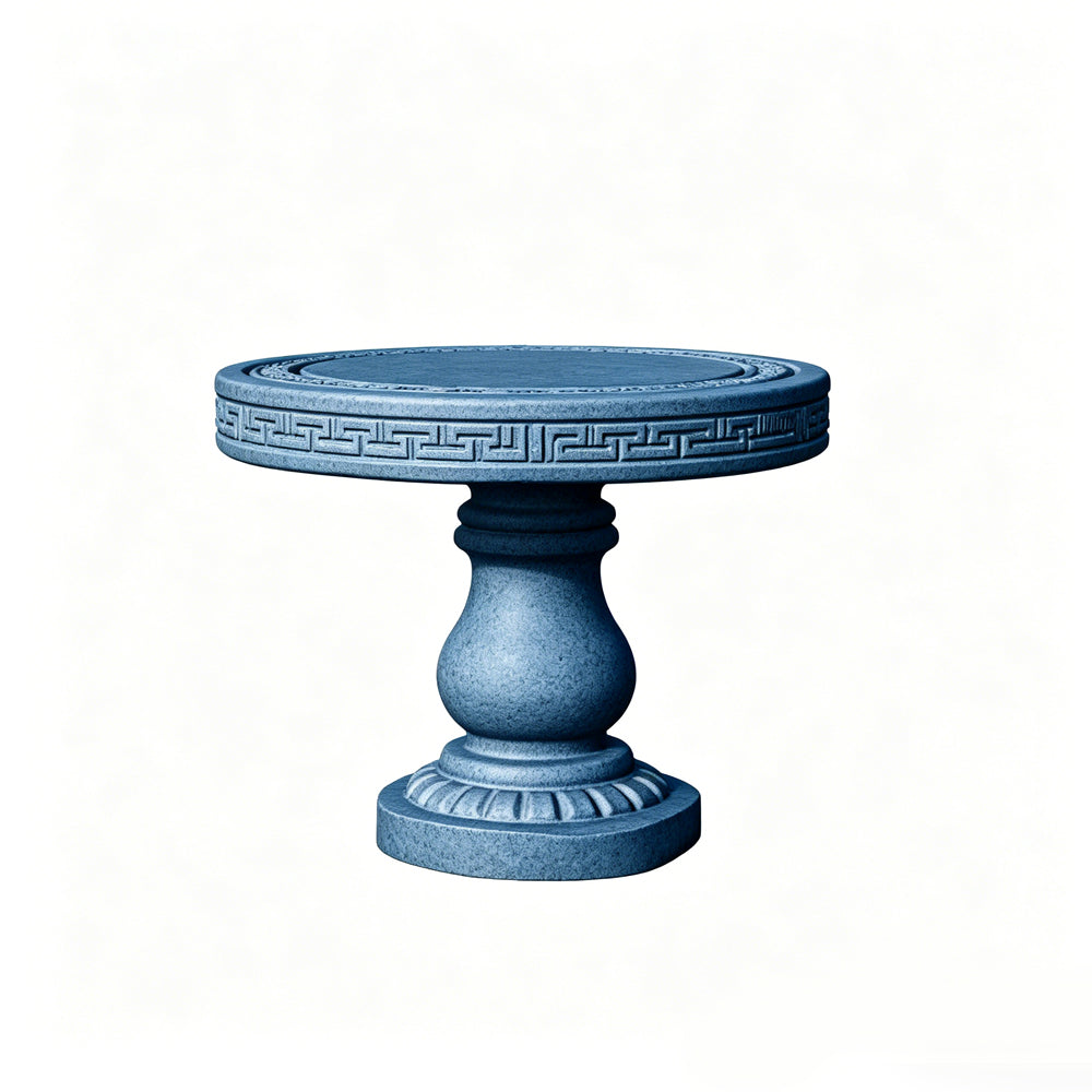 MRY-SFW LYTS510 3D Printed Chinese Stone Table & Stool Set, Unpainted White Resin, Miniature Model Ancient Architecture Garden Diorama Accessories