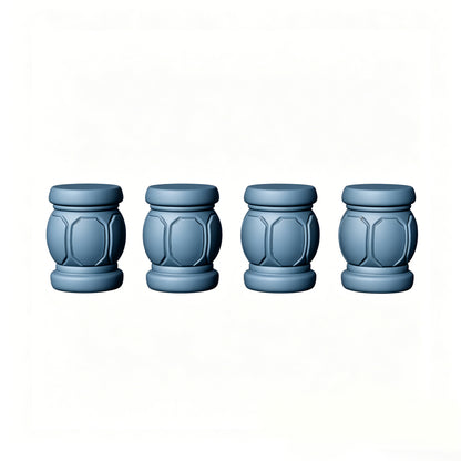 MRY-SFW LYTS510 3D Printed Chinese Stone Table & Stool Set, Unpainted White Resin, Miniature Model Ancient Architecture Garden Diorama Accessories