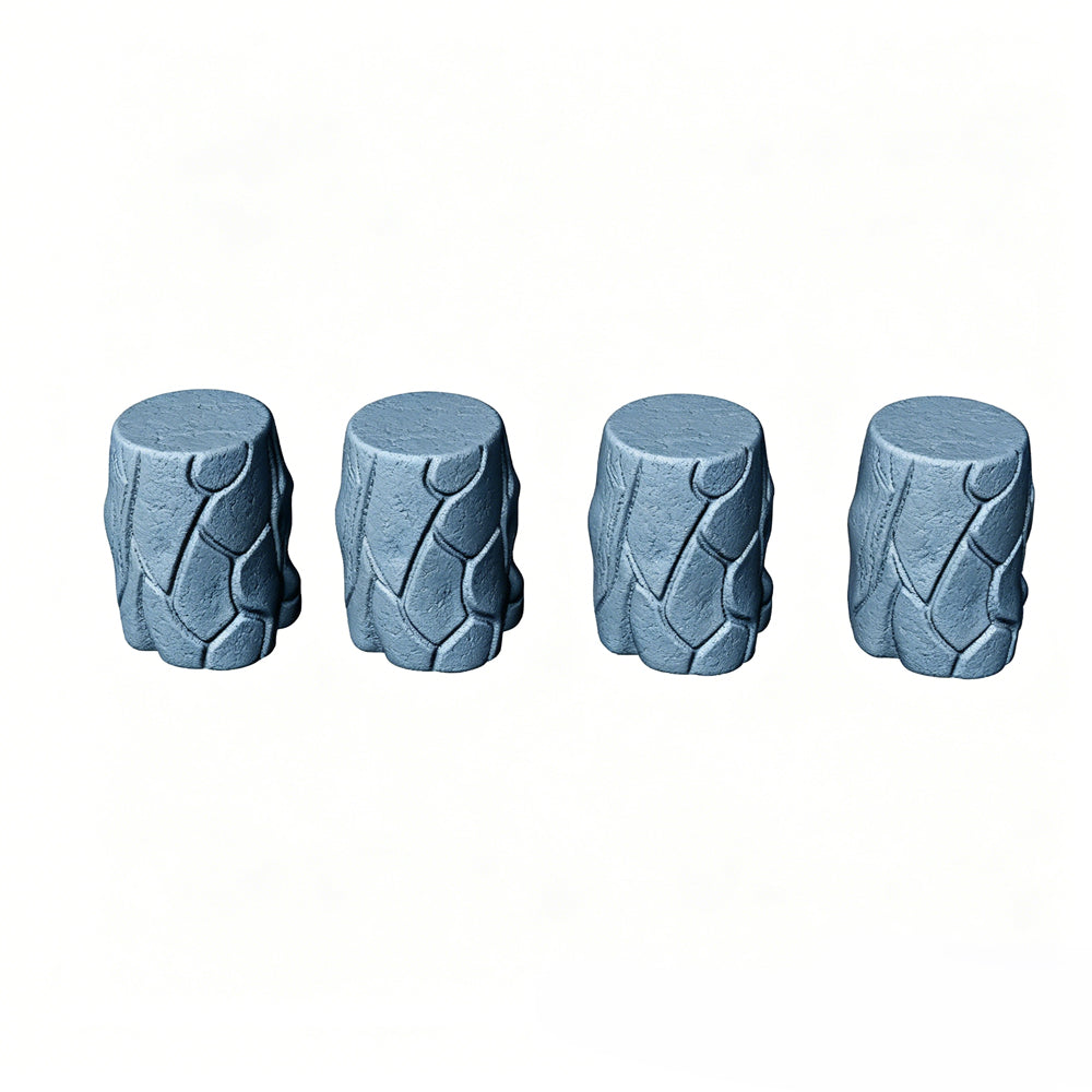 MRY-SFW LYTS514 3D Printed Tree Stump Table & Stool Set, Unpainted White Resin, Miniature Nature Garden Diorama Accessories