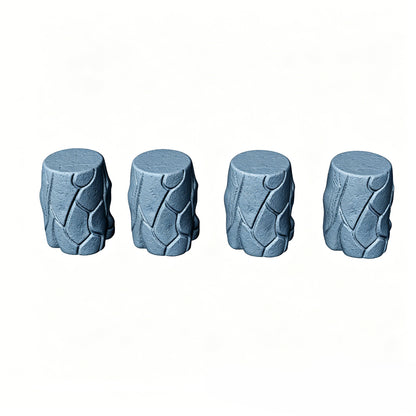 MRY-SFW LYTS514 3D Printed Tree Stump Table & Stool Set, Unpainted White Resin, Miniature Nature Garden Diorama Accessories