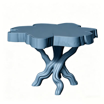MRY-SFW LYTS515 3D Printed Irregular Tree Stump Table & Stool Set, Unpainted White Resin, Miniature Diorama Scene Accessories