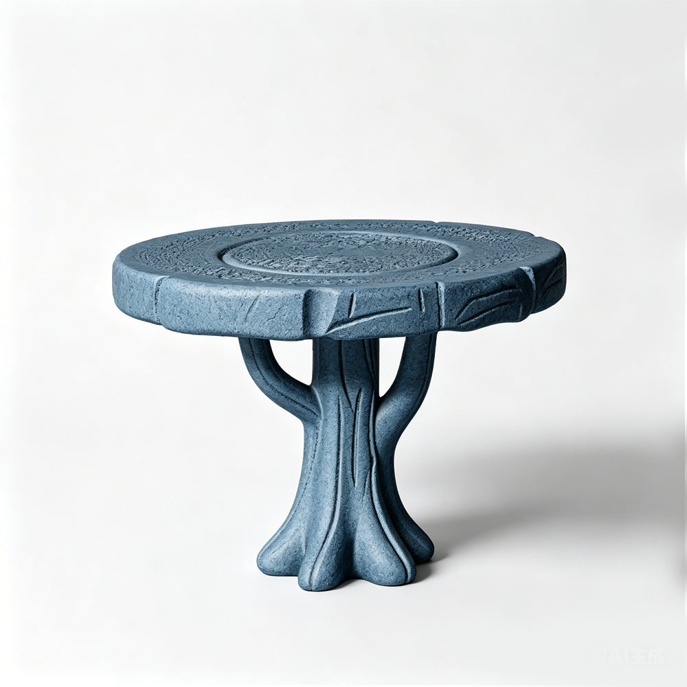 MRY-SFW LYTS517 3D Printed Pine Cone Shaped Table & Stool Set, Unpainted White Resin, Miniature Nature Garden Diorama Accessories