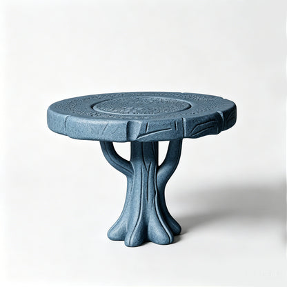 MRY-SFW LYTS517 3D Printed Pine Cone Shaped Table & Stool Set, Unpainted White Resin, Miniature Nature Garden Diorama Accessories