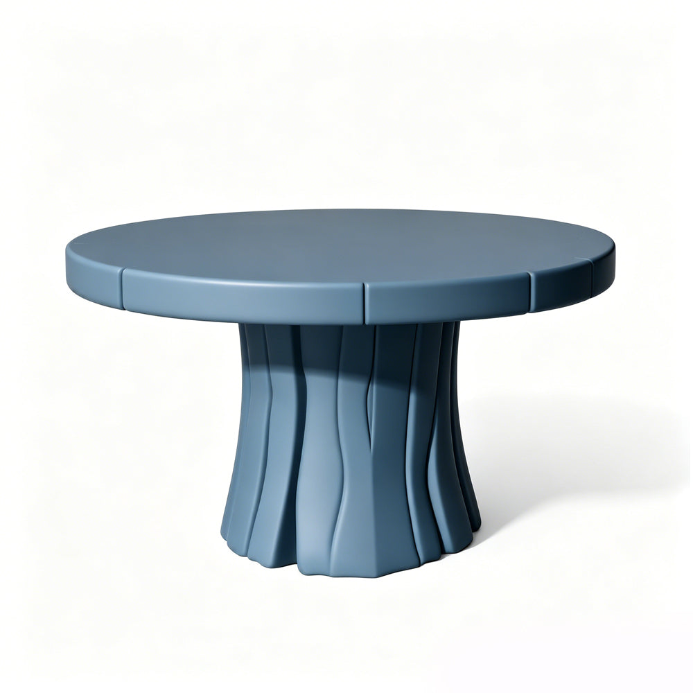 MRY-SFW LYTS521 3D Printed Tree Root Round Table & Stool Set, Unpainted White Resin, Miniature Garden Diorama Accessories
