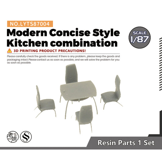 Yao's Studio LYTS004 Miniature Factory Building Military Car Railroad Track Accessory Props Diorama Scenery Five-Piece Dining Set Kitchen Combination