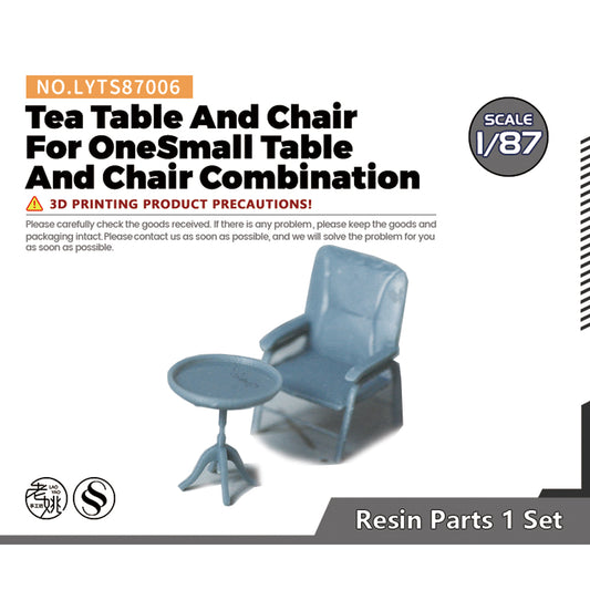 Yao's Studio LYT006 Tea Table And Chair For One HO/OO/Z/N/TT Railroad Miniature Accessory Display Props