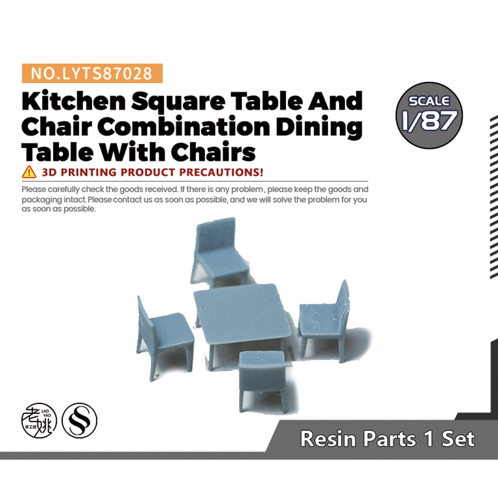 Yao's Studio LYTS028 Miniature Dock factory building Shipyard Display Tower Crane Kitchen Square Table And Chair Combination Dining Table With Chairs