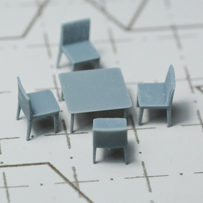 Yao's Studio LYTS028 Miniature Dock factory building Shipyard Display Tower Crane Kitchen Square Table And Chair Combination Dining Table With Chairs