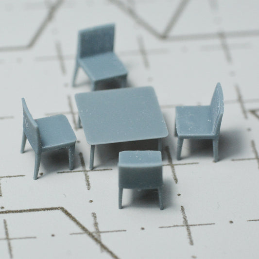 Yao's Studio LYTS028 Miniature Dock factory building Shipyard Display Tower Crane Kitchen Square Table And Chair Combination Dining Table With Chairs