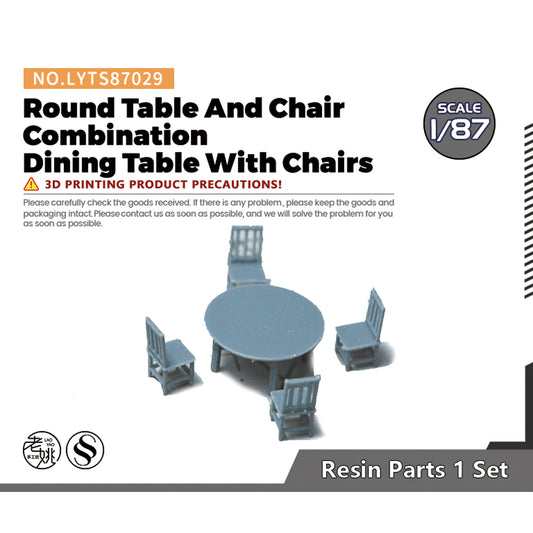 Yao's Studio LYTS029  Miniature Dock factory building Shipyard Display Tower Crane Round Table And Chair Combination Dining Table With Chairs