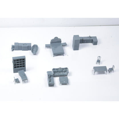 Yao's Studio LYTS034  Miniature Scene Of House Bed Sofa Bathroom Kitchen Bathtub Furniture And Home Appliance Set Interior Components Of The House