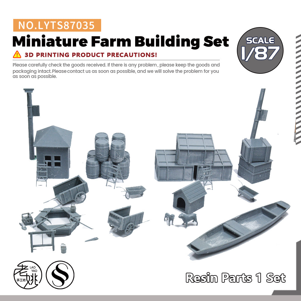 Yao's Studio LYT035 Miniature Farm Building Set HO/OO/Z/N/TT Railroad Miniature Accessory Display Props