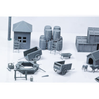 Yao's Studio LYT035 Miniature Farm Building Set HO/OO/Z/N/TT Railroad Miniature Accessory Display Props