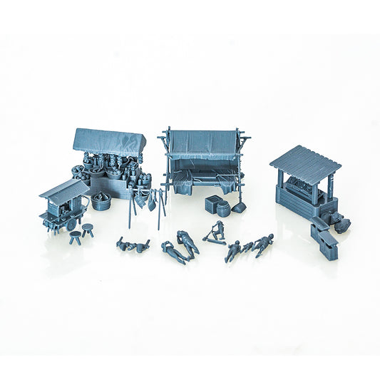 Yao's Studio LYTS037 Farmers' Market Vegetable Stall Fruit Stall Meat Stall