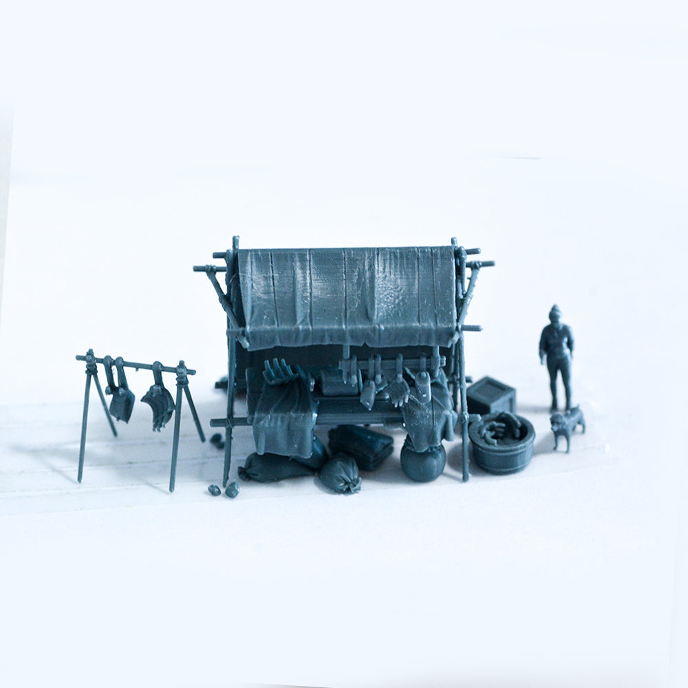 Yao's Studio LYTS047 Ancient Bazaar Miniature Display Box Of A Meat Stall