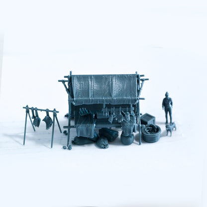 Yao's Studio LYTS047 Ancient Bazaar Miniature Display Box Of A Meat Stall