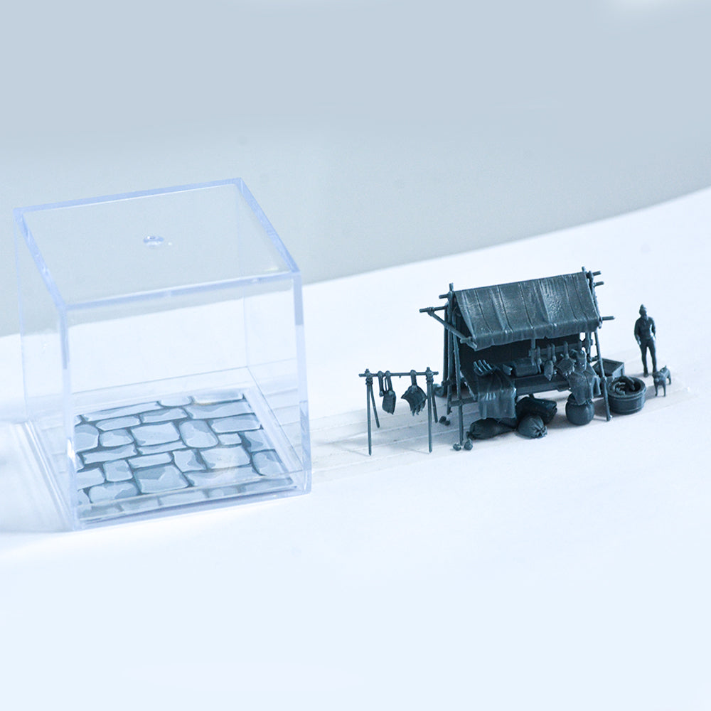 Yao's Studio LYTS047 Ancient Bazaar Miniature Display Box Of A Meat Stall