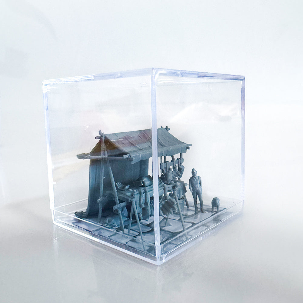 Yao's Studio LYTS047 Ancient Bazaar Miniature Display Box Of A Meat Stall