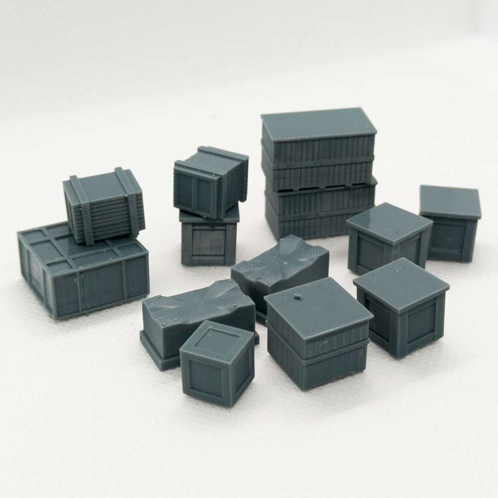 Yao's Studio LYTS054 Miniature Scene With 13 Shipping Crates Model Train Layout