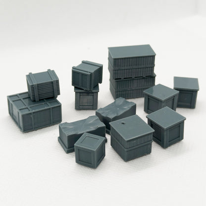 Yao's Studio LYTS054 Miniature Scene With 13 Shipping Crates Model Train Layout