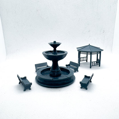 Yao's Studio LYTS060 3D PrintGazebo Fountain Model Railroad Train Scenery Town Park