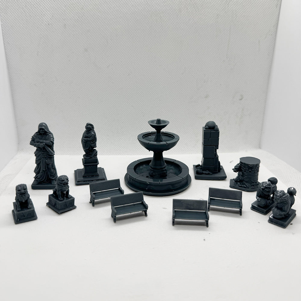 Yao's Studio LYTS061  Diorama 3D Printed Model Railway Train Scenery Leisure Garden Fountain Statue