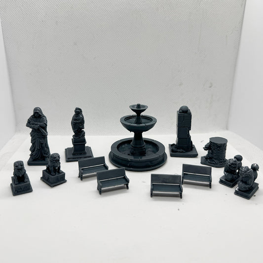 Yao's Studio LYTS061  Diorama 3D Printed Model Railway Train Scenery Leisure Garden Fountain Statue