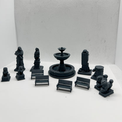 Yao's Studio LYTS061  Diorama 3D Printed Model Railway Train Scenery Leisure Garden Fountain Statue