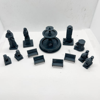 Yao's Studio LYTS061  Diorama 3D Printed Model Railway Train Scenery Leisure Garden Fountain Statue