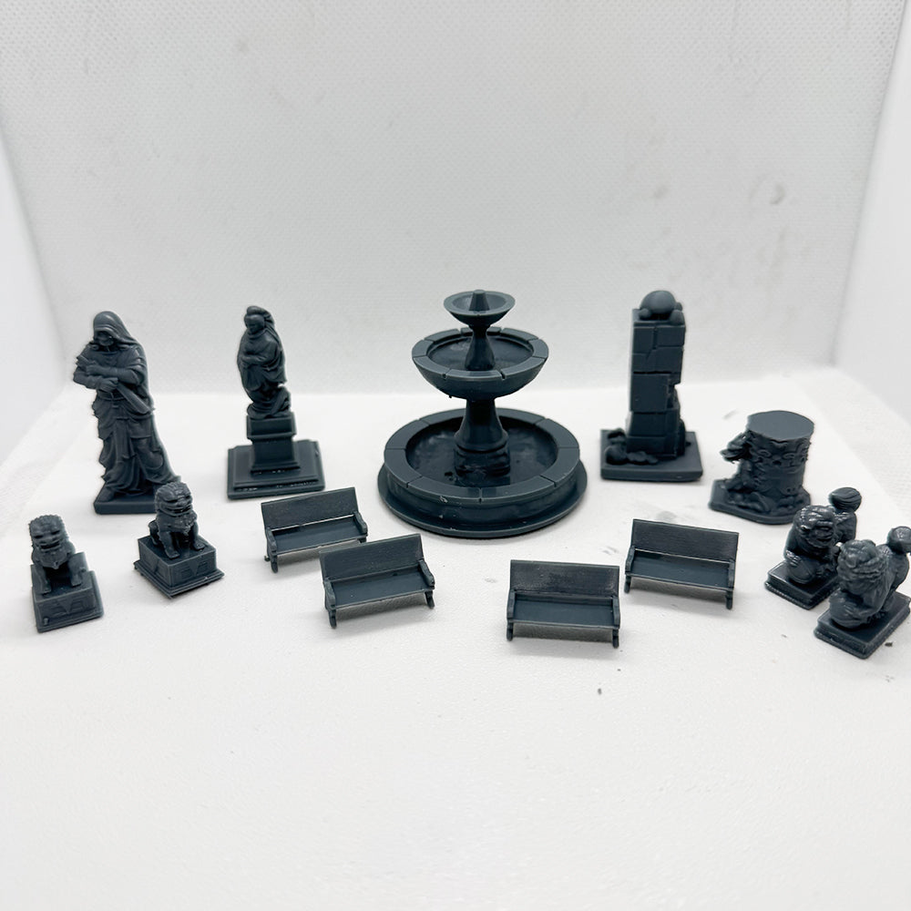 Yao's Studio LYTS061  Diorama 3D Printed Model Railway Train Scenery Leisure Garden Fountain Statue