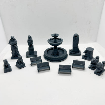 Yao's Studio LYTS061  Diorama 3D Printed Model Railway Train Scenery Leisure Garden Fountain Statue