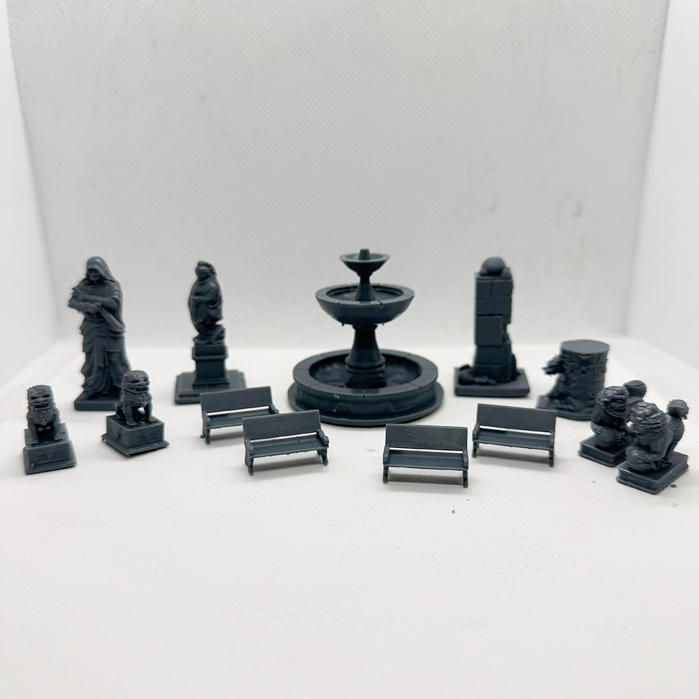 Yao's Studio LYTS061  Diorama 3D Printed Model Railway Train Scenery Leisure Garden Fountain Statue