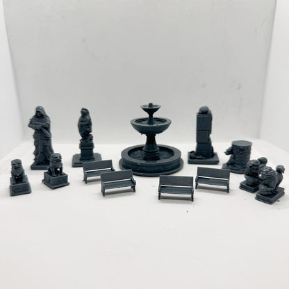 Yao's Studio LYTS061  Diorama 3D Printed Model Railway Train Scenery Leisure Garden Fountain Statue