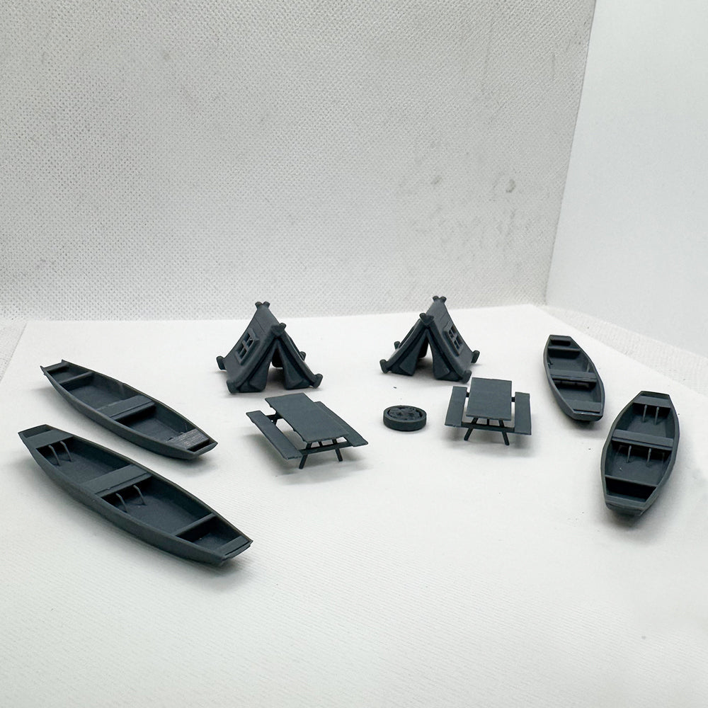 Yao's Studio LYTS064 Diorama 3D Camping Railway Train Layout Scene Outdoor Adventure