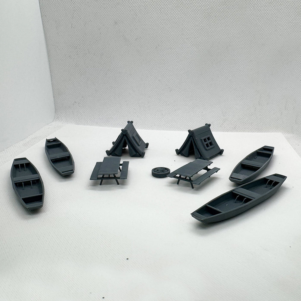 Yao's Studio LYTS064 Diorama 3D Camping Railway Train Layout Scene Outdoor Adventure