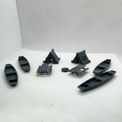 Yao's Studio LYTS064 Diorama 3D Camping Railway Train Layout Scene Outdoor Adventure