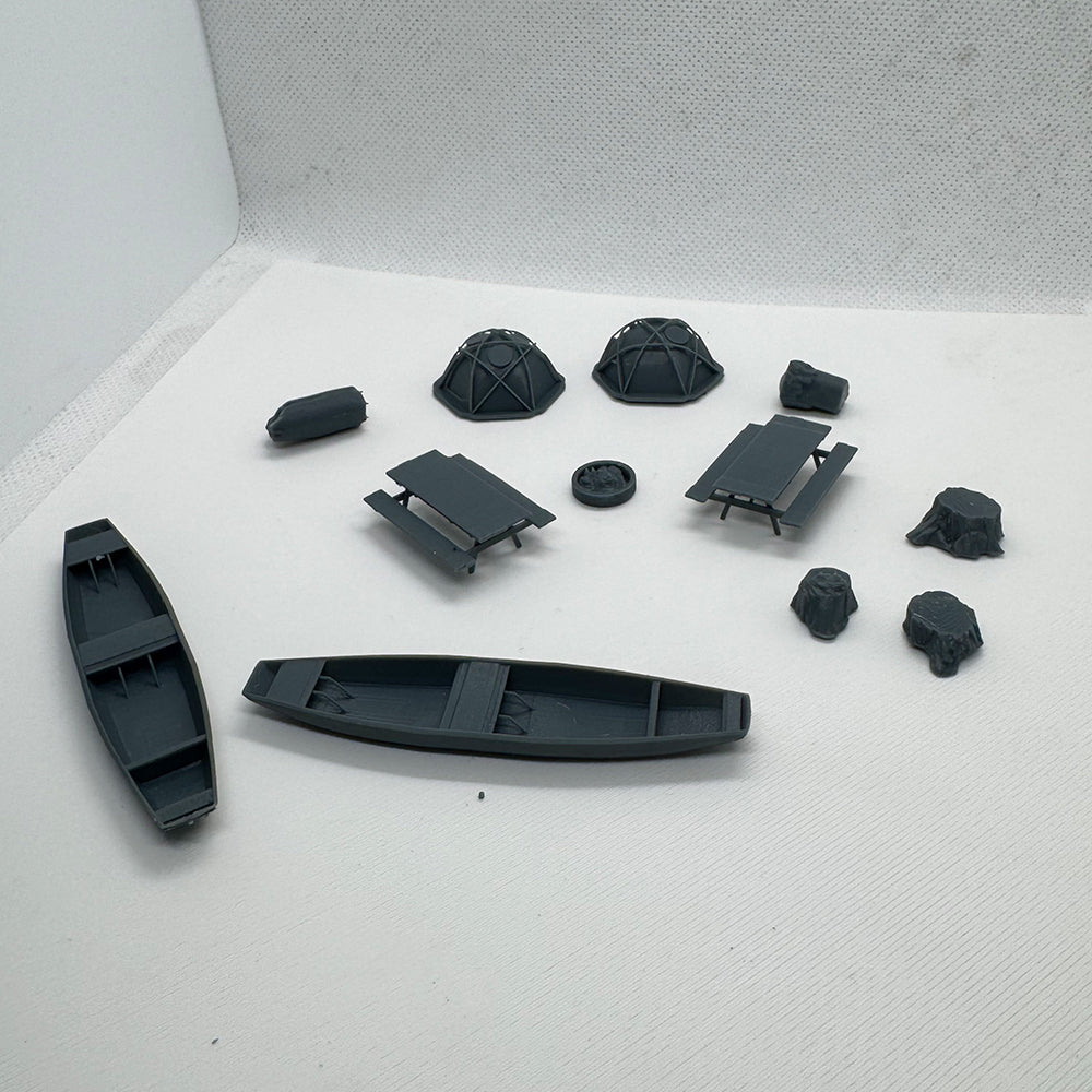 Yao's Studio LYTS066  Diorama 3D Camping Railway Train Layout Scene Dome Tent