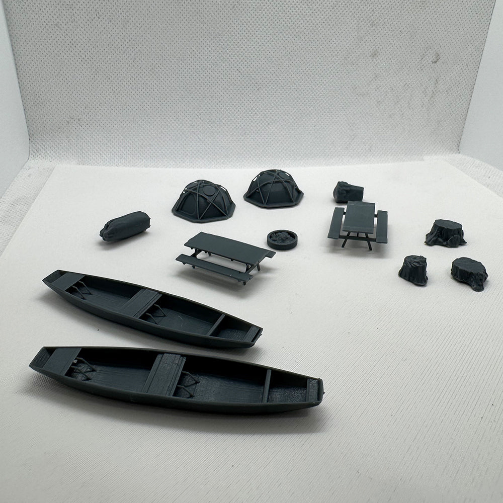 Yao's Studio LYTS066  Diorama 3D Camping Railway Train Layout Scene Dome Tent