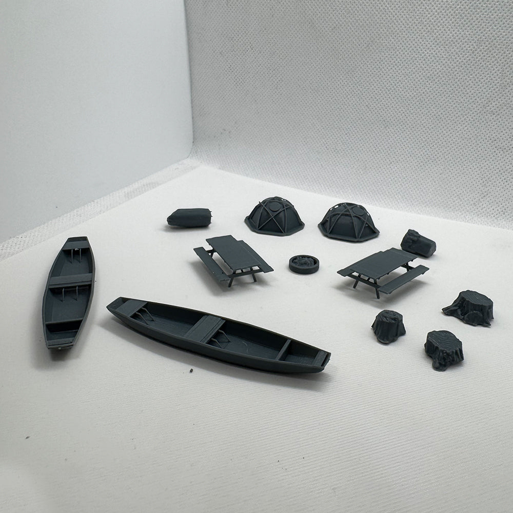 Yao's Studio LYTS066  Diorama 3D Camping Railway Train Layout Scene Dome Tent