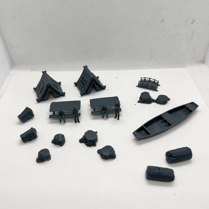 Yao's Studio LYTS067 Diorama 3D Railway Train Scene 20pcs Camping Set